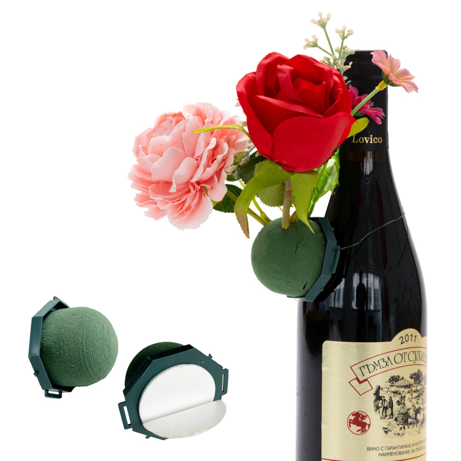 Porte-bouteille de vin en mousse florale